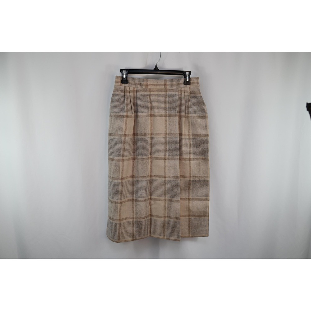 Vintage Breckenridge Cream/Gray Wool Skirt Size 16
